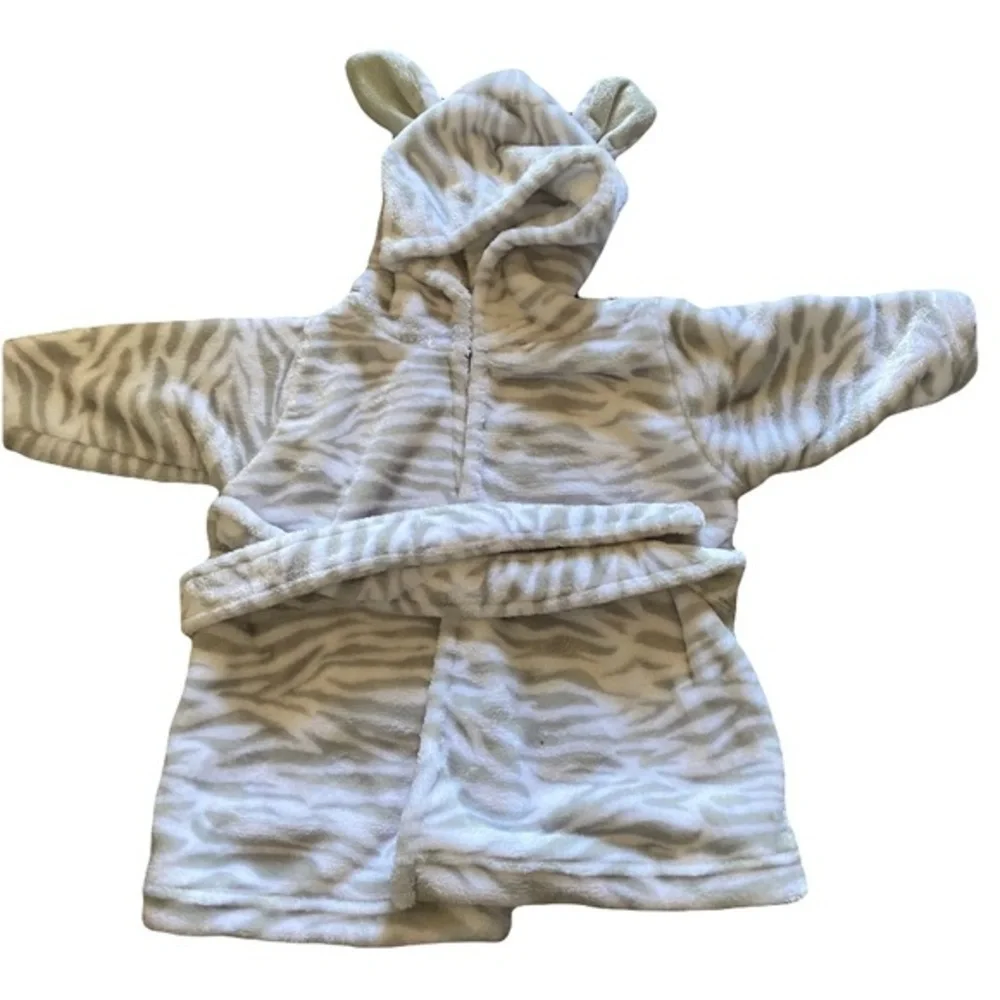 HB Cozy Zebra Print Kids Robe size 0-9 months